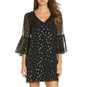 Lilly Pulitzer Holiday Party Tunic dress gold black 0
